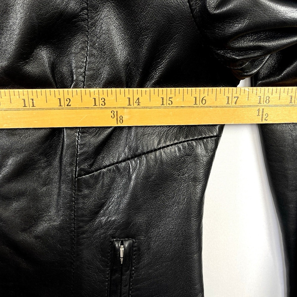 Lamarque Collection Womens Ariel 100% Leather Jacket S‎ Black Moto Biker Fitted - Picture 15 of 16